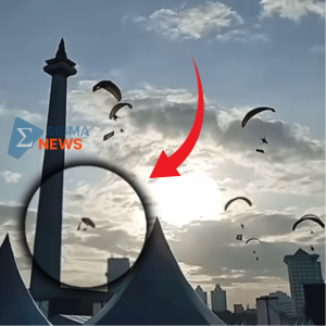 Atlet paramotor yang bertugas sebagai penerjun payung, Egi Juliano Darmawan (26), terjatuh dari ketinggian 70 meter, Selasa (1/7)
