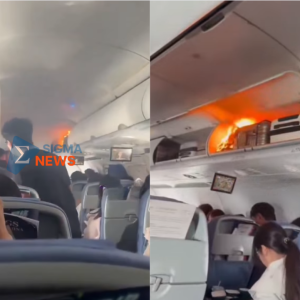 kabin pesawat air china terbakar